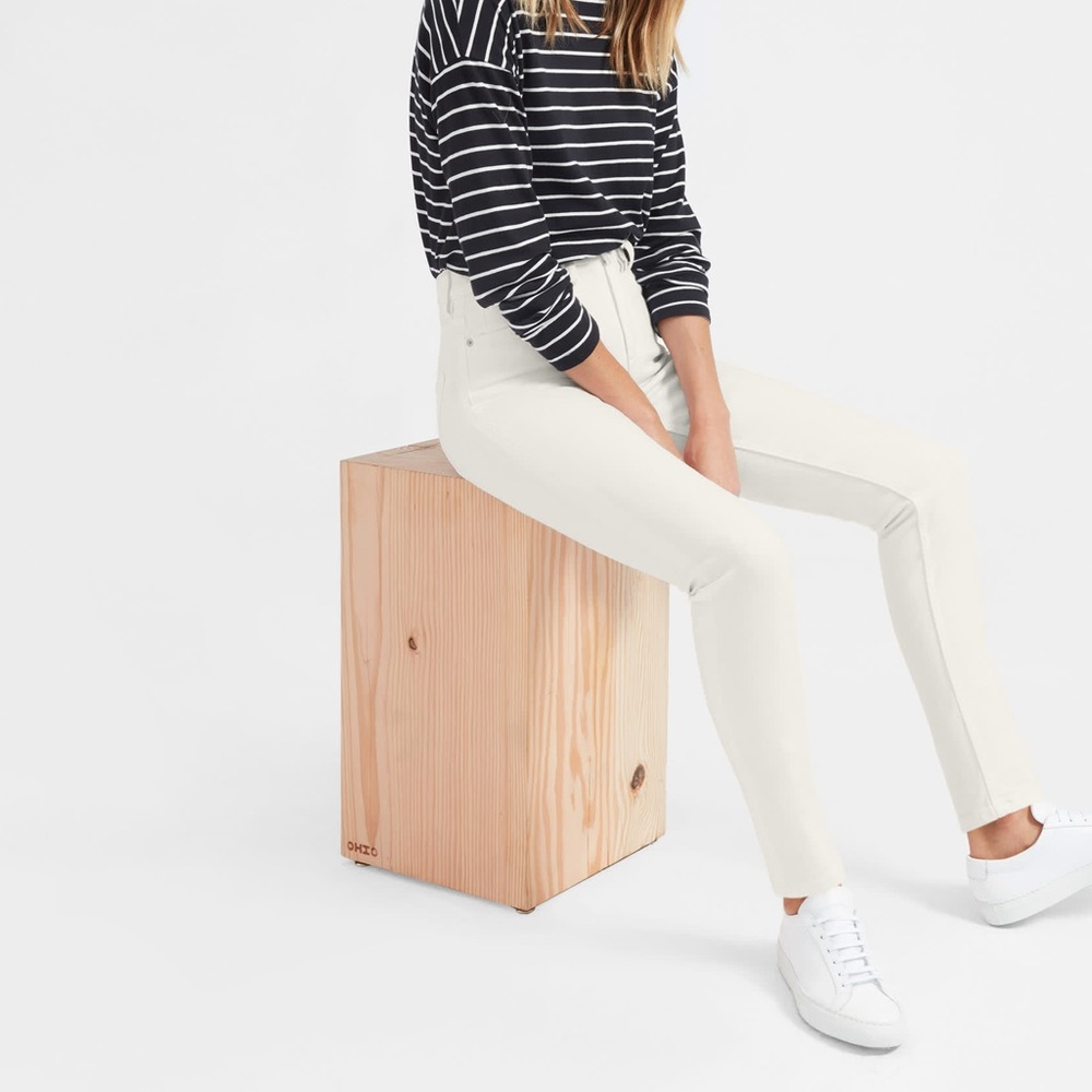 Everlane The High-Rise Skinny Jean in Bone